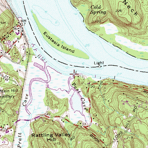 Topographic Map of Devils Wharf (historical), CT