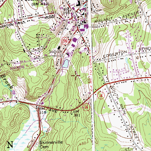 Topographic Map of East Haddam Congregational Church, CT