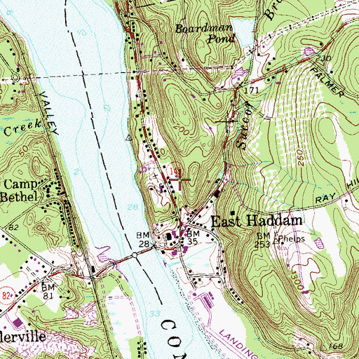 Topographic Map of East Haddam Post Office, CT