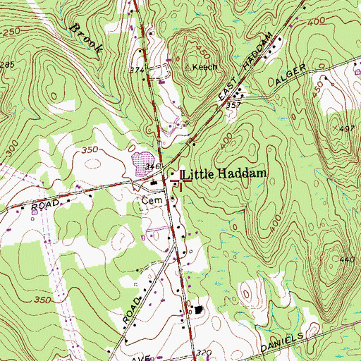 Topographic Map of East Haddam Town Hall, CT