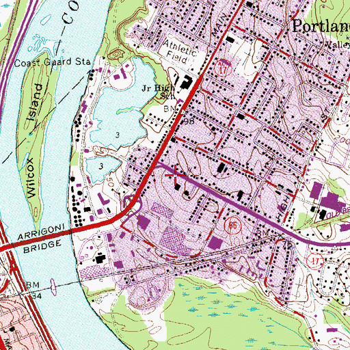 Topographic Map of Elmcrest Psychiatric Institute, CT