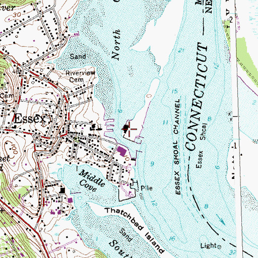 Topographic Map of Essex Island Marina, CT