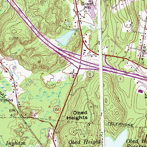Topographic Map of Essex Saybrook Antique Village Shopping Center, CT