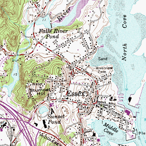 Topographic Map of Essex Town Hall, CT