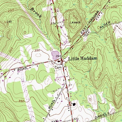 Topographic Map of First Church of Christ, CT
