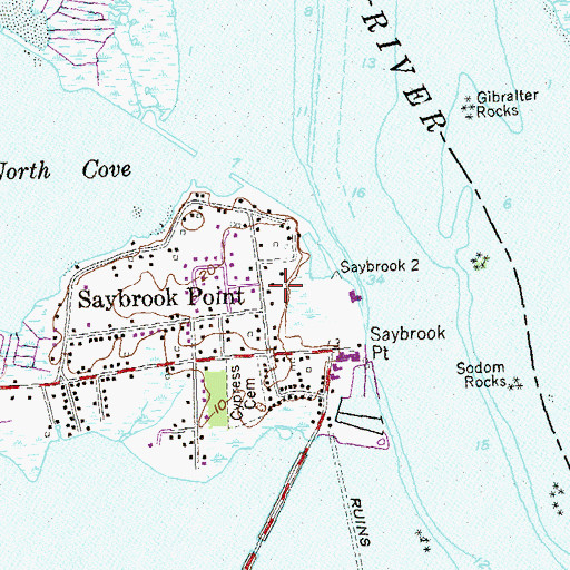 Topographic Map of Fort Saybrook (historical), CT