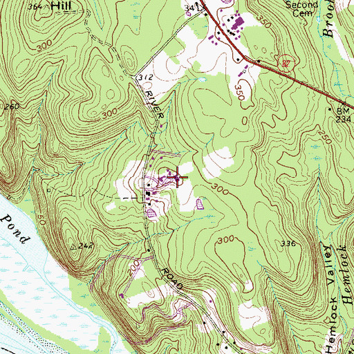 Topographic Map of Founders School, CT