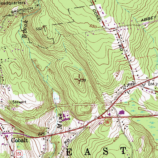 Topographic Map of Gate Hill, CT