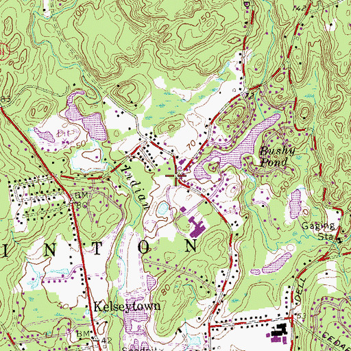 Topographic Map of Clinton Volunteer Fire Department Station 2, CT