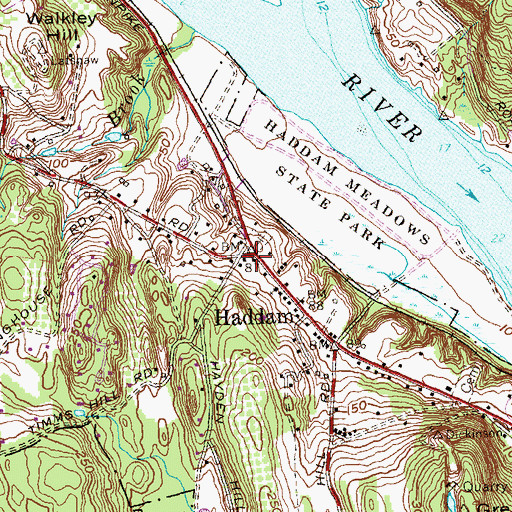 Topographic Map of Golden Ball Tavern (historical), CT