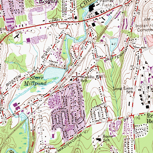 Topographic Map of Good News Baptist Church, CT