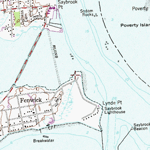 Topographic Map of Government Dock, CT