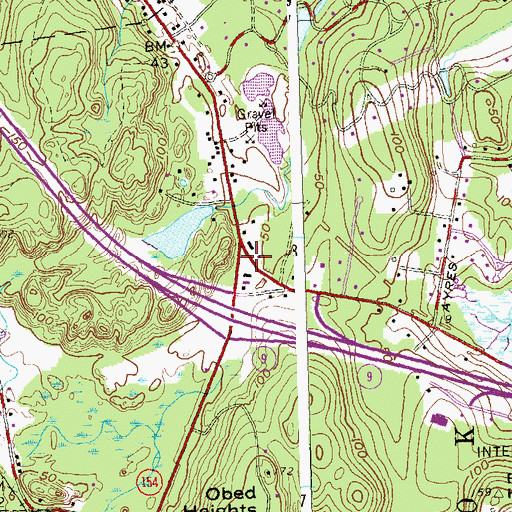 Topographic Map of Grace Baptist Church, CT