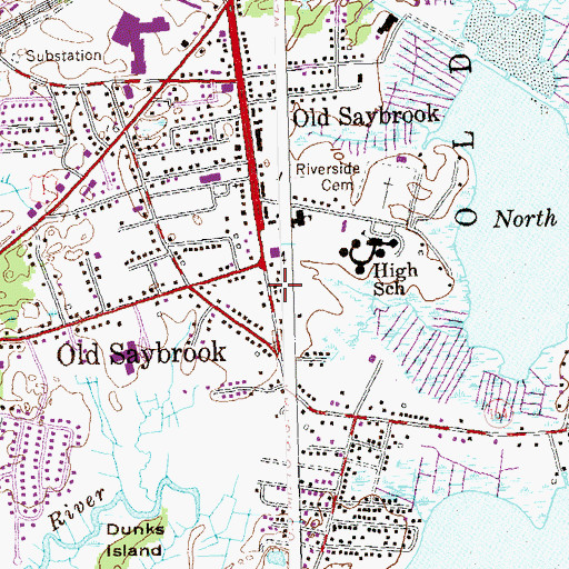 Topographic Map of Grace Episcopal Church, CT