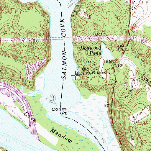 Topographic Map of Graveyard Point, CT