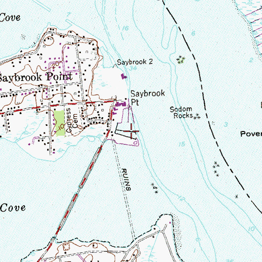 Topographic Map of Great Pier, CT