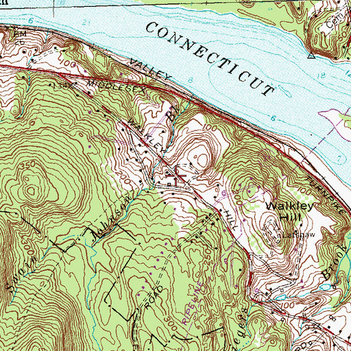 Topographic Map of Haddam Center Historic District, CT