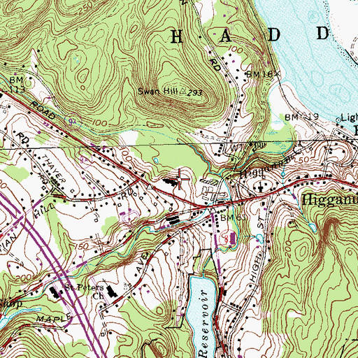 Topographic Map of Haddam Elementary School, CT