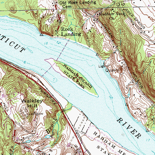 Topographic Map of Haddam Island, CT