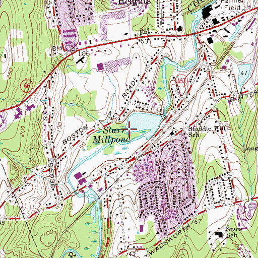 Topographic Map of Hans Brook, CT