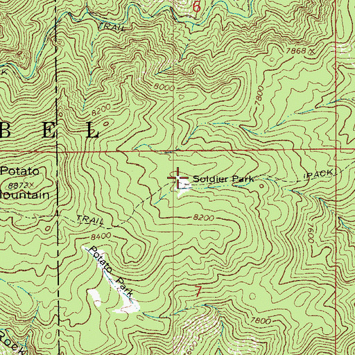 Topographic Map of Soldier Park, CO