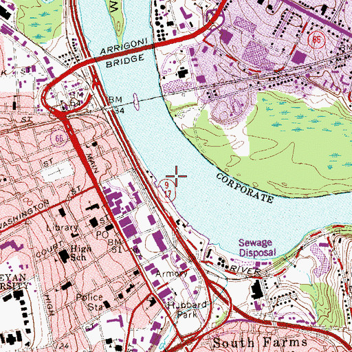 Topographic Map of Harbor Park, CT