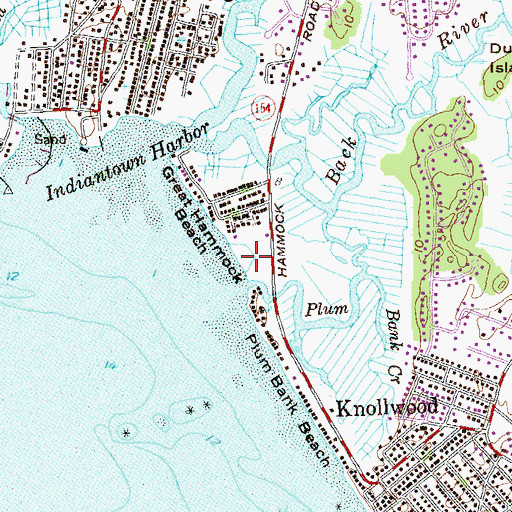 Topographic Map of Harveys Beach, CT