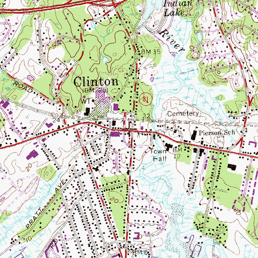 Topographic Map of Henry Carter Hull Library, CT