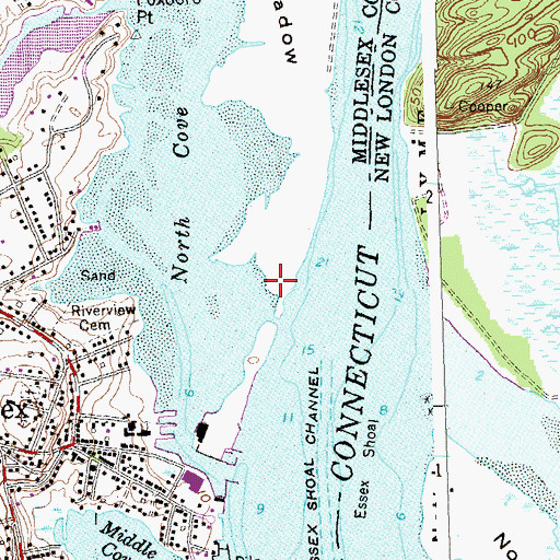 Topographic Map of Hills Academy, CT