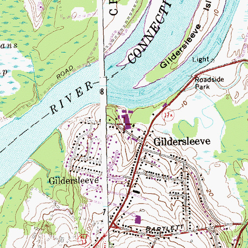 Topographic Map of Indian Hill Avenue Historic District, CT