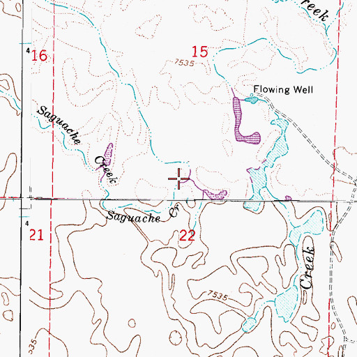 Topographic Map of Saguache Creek, CO