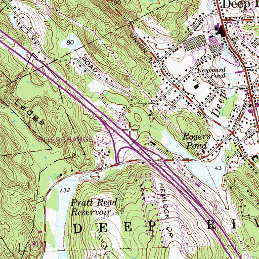 Topographic Map of Interchange 5, CT