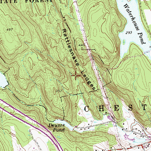 Topographic Map of Interchange 6, CT