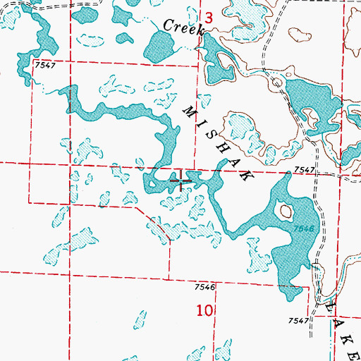 Topographic Map of Mishak Lakes, CO