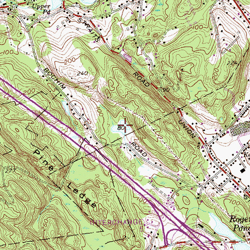 Topographic Map of Ivory Pond, CT