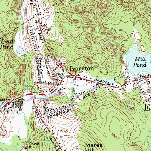 Topographic Map of Ivoryton Library Association, CT