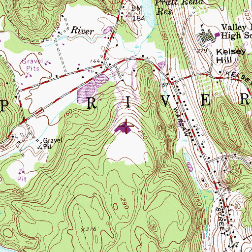 Topographic Map of John Winthrop Junior High School, CT