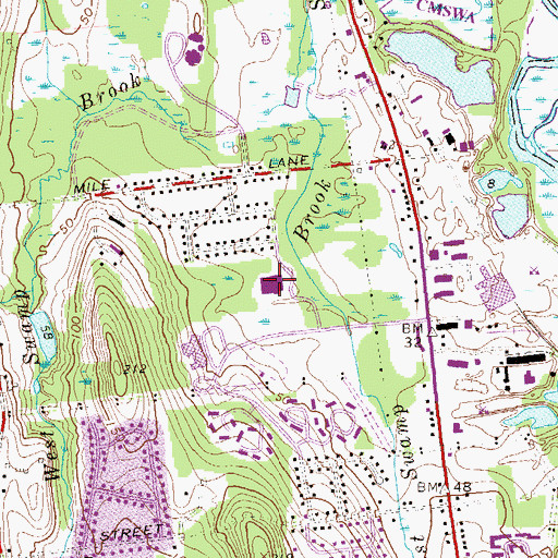 Topographic Map of Keigwin Annex School, CT
