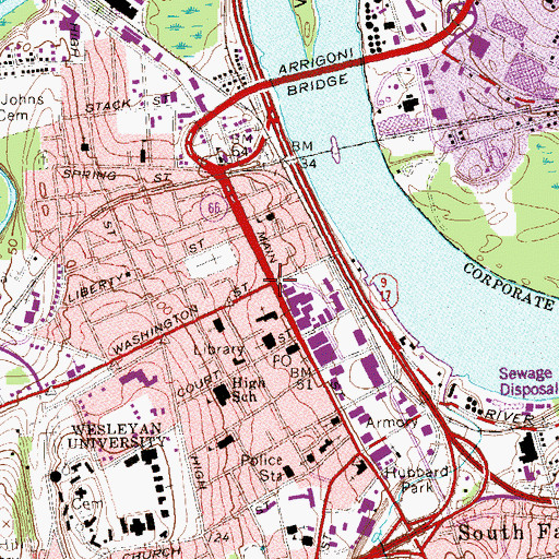 Topographic Map of Kidcity Childrens Museum, CT