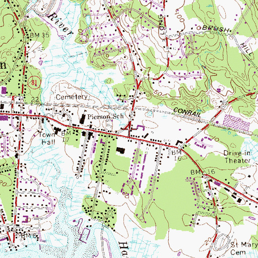 Topographic Map of Lafayette Green, CT