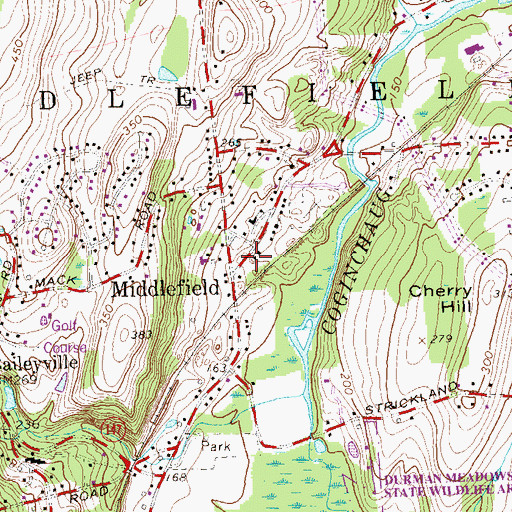 Topographic Map of Levi E Coe Library, CT
