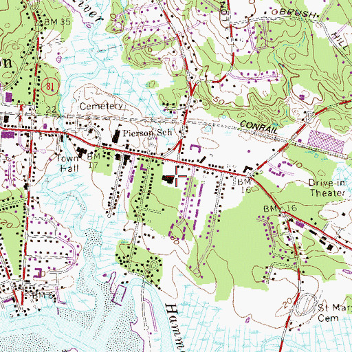 Topographic Map of Liberty Green Plaza Shopping Center, CT