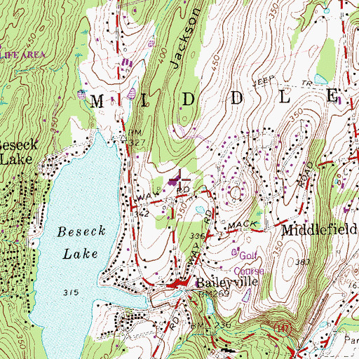 Topographic Map of Lyman School, CT