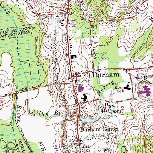 Topographic Map of Main Street Historic District, CT