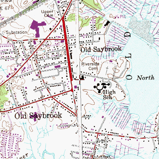 Topographic Map of Main Street School, CT