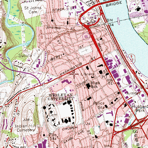 Topographic Map of Malcolm X House, CT