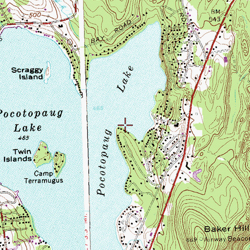 Topographic Map of Markham Point, CT