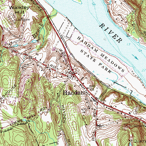 Topographic Map of Meeting House Green, CT