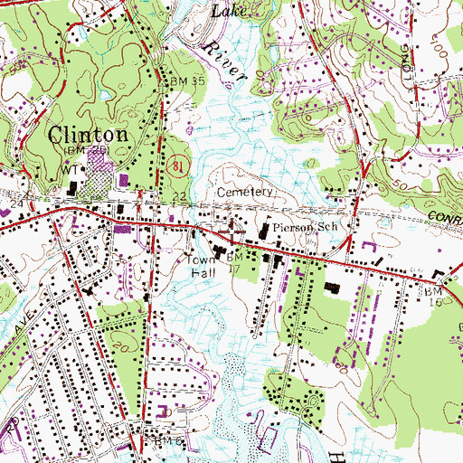 Topographic Map of Meeting House Hill, CT