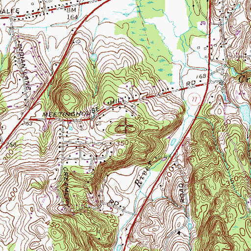 Topographic Map of Meetinghouse Hill, CT